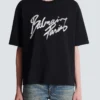 Boxig T-shirt med Balmain Paris Brush-tryck Boxig T-shirt med Balmain Paris Brush-tryck