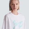 Boxig T-shirt med Balmain Paris Brush-tryck Boxig T-shirt med Balmain Paris Brush-tryck