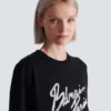 Boxig T-shirt med Balmain Paris Brush-tryck Boxig T-shirt med Balmain Paris Brush-tryck