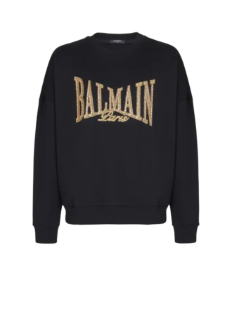 Broderad Balmain College-tröja