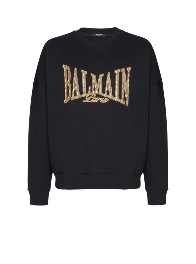Broderad Balmain College-tröja