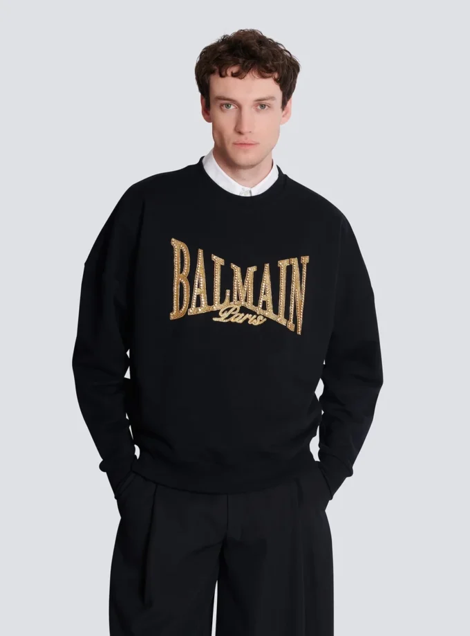 Broderad Balmain College-tröja