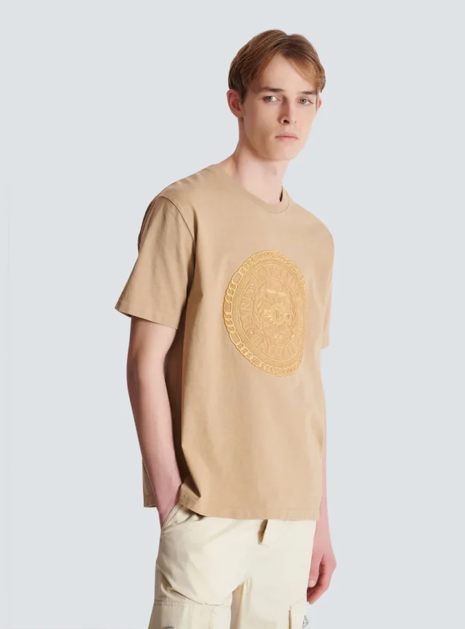 Broderad Balmain Médaille-T-shirt