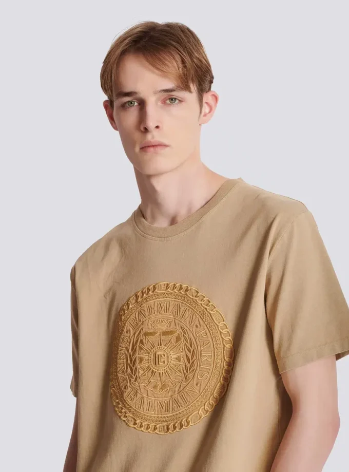 Broderad Balmain Médaille-T-shirt