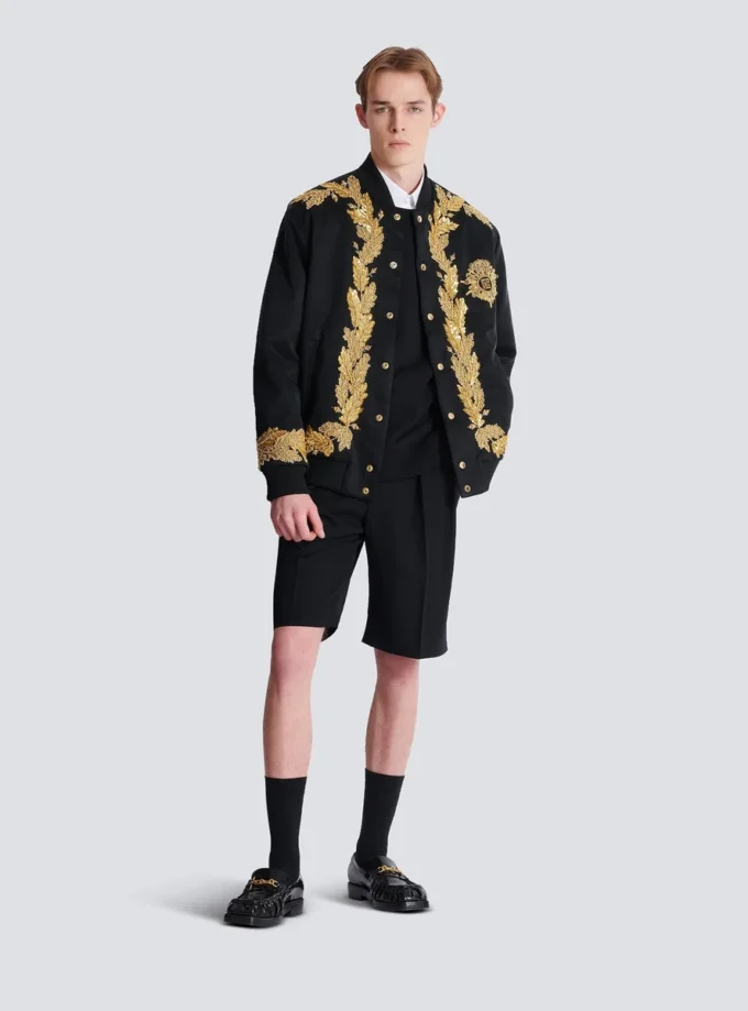 Broderad bomberjacka i cupro Broderad bomberjacka i cupro