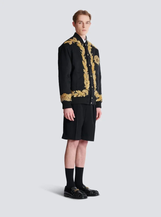 Broderad bomberjacka i cupro Broderad bomberjacka i cupro