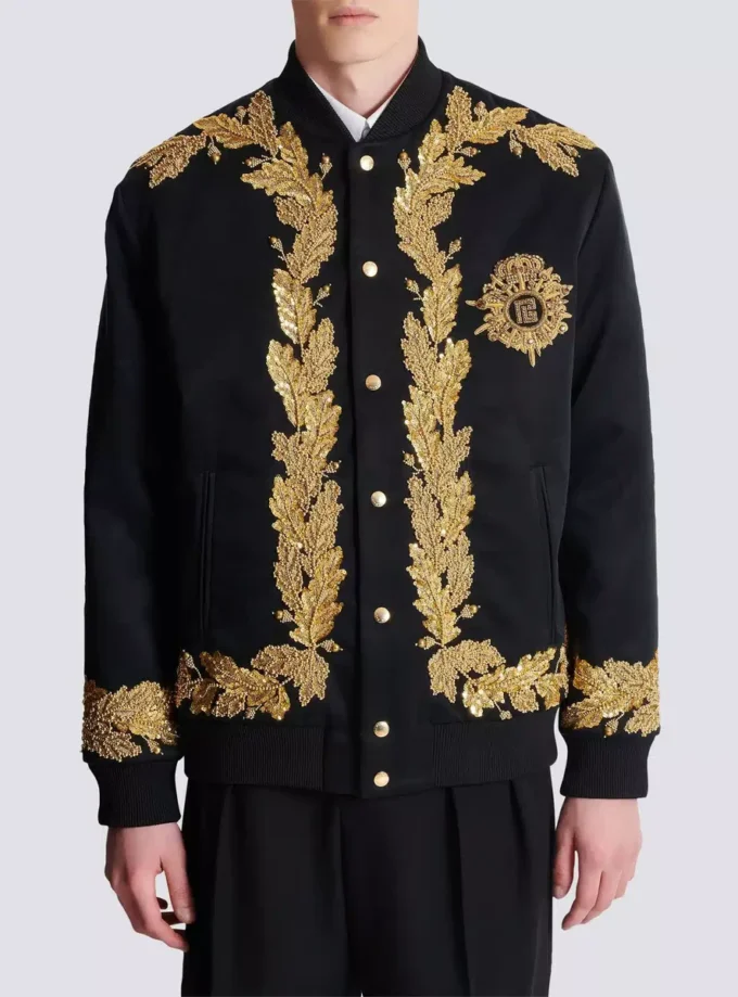 Broderad bomberjacka i cupro Broderad bomberjacka i cupro