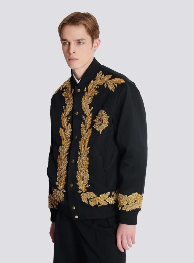 Broderad bomberjacka i cupro Broderad bomberjacka i cupro