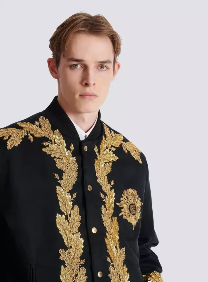 Broderad bomberjacka i cupro Broderad bomberjacka i cupro