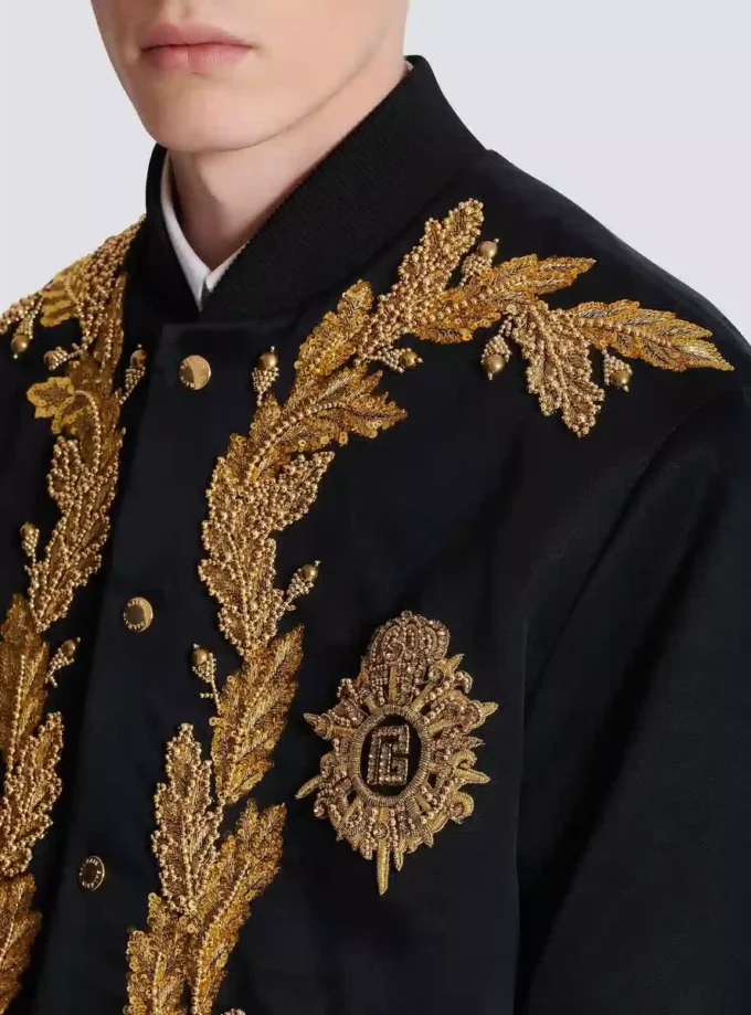 Broderad bomberjacka i cupro Broderad bomberjacka i cupro
