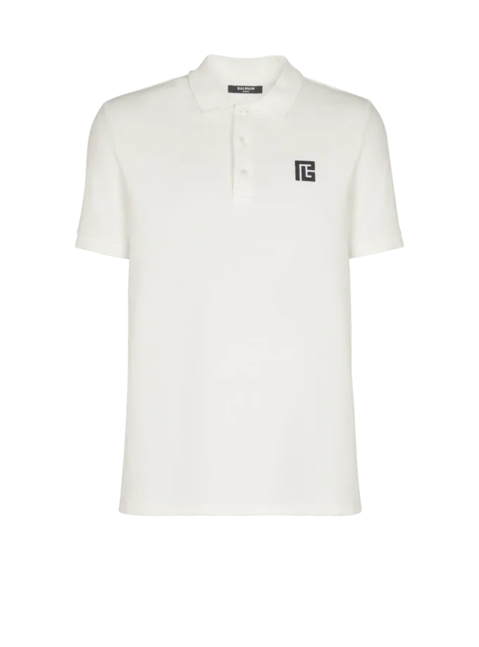 Broderad bomullspolo