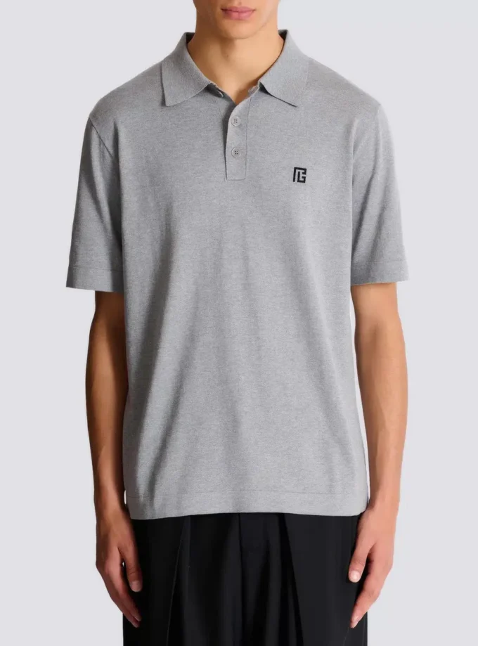 Broderad bomullspolo