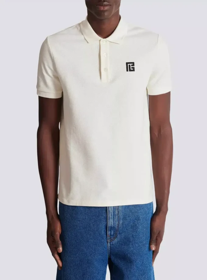 Broderad bomullspolo