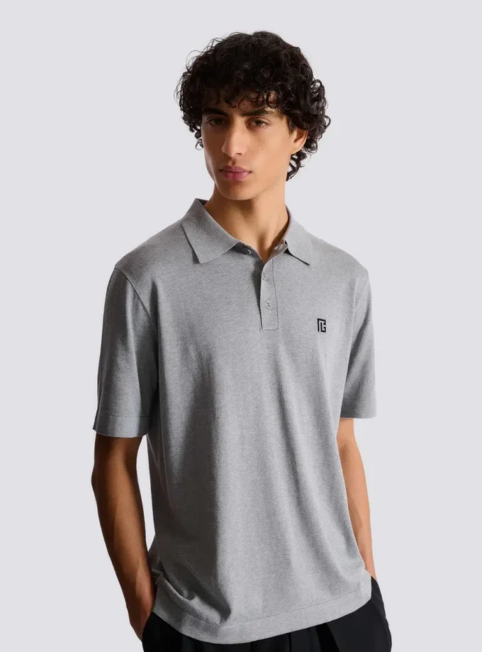 Broderad bomullspolo