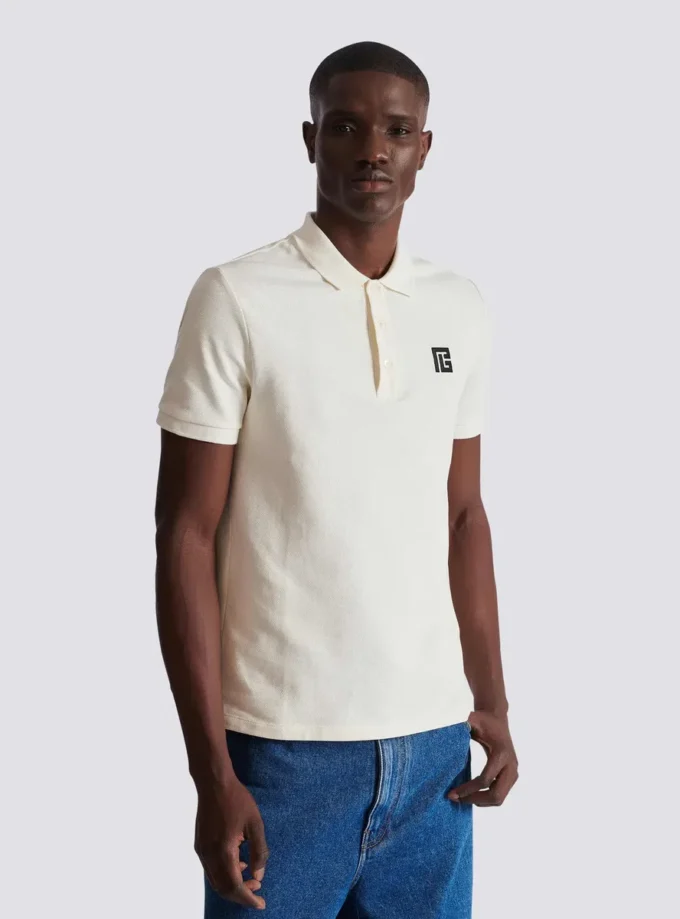 Broderad bomullspolo