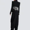 Broderad slim fit-jacka i grain de poudre Broderad slim fit-jacka i grain de poudre
