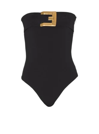 Bustier-bodysuit i crepe med bältesdetalj