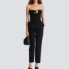 Bustier-bodysuit i crepe med bältesdetalj Bustier-bodysuit i crepe med bältesdetalj