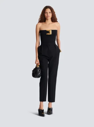 Bustier-bodysuit i crepe med bältesdetalj