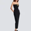 Bustier-bodysuit i crepe med bältesdetalj Bustier-bodysuit i crepe med bältesdetalj