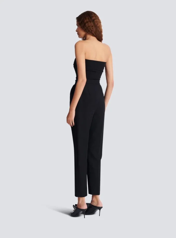 Bustier-bodysuit i crepe med bältesdetalj Bustier-bodysuit i crepe med bältesdetalj