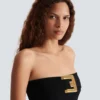 Bustier-bodysuit i crepe med bältesdetalj Bustier-bodysuit i crepe med bältesdetalj