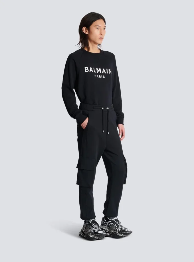 Cargobyxor med Balmain Paris-tryck
