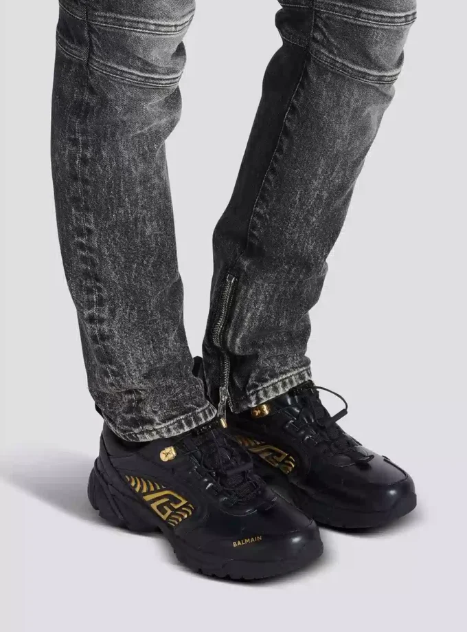Cosmic Dust glaserade lädersneakers