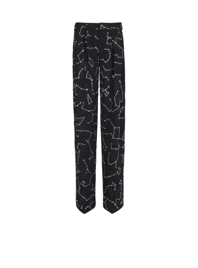 Crepe-byxor med strasskonstellationsmotiv Crepe-byxor med strasskonstellationsmotiv