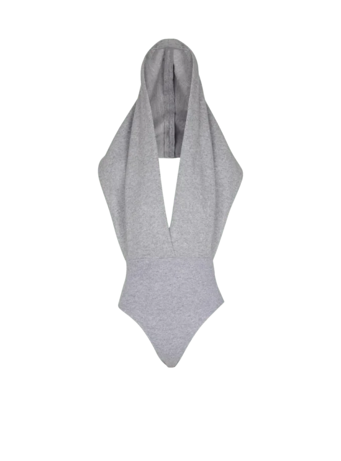 Drapad bodysuit med huva