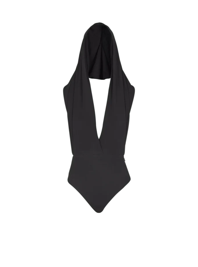 Drapad bodysuit med huva