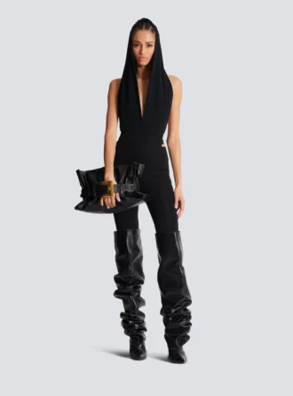 Drapad bodysuit med huva