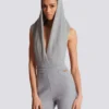 Drapad bodysuit med huva