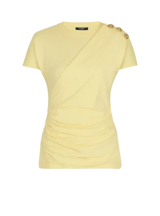 Drapierad T-shirt med knappar