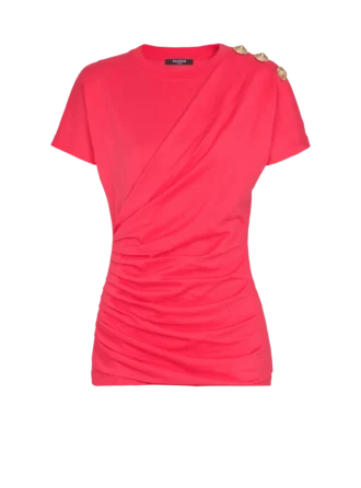 Drapierad T-shirt med knappar