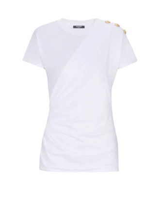 Drapierad T-shirt med knappar