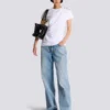 Drapierad T-shirt med knappar