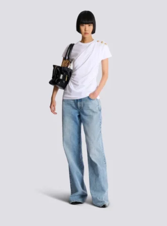 Drapierad T-shirt med knappar