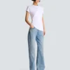 Drapierad T-shirt med knappar
