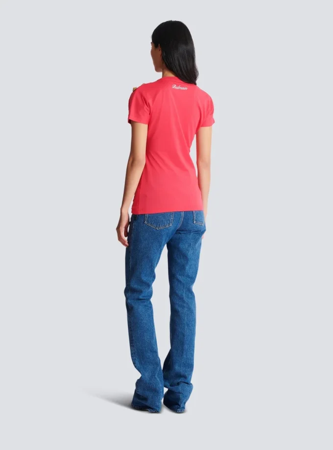 Drapierad T-shirt med knappar