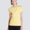 Drapierad T-shirt med knappar