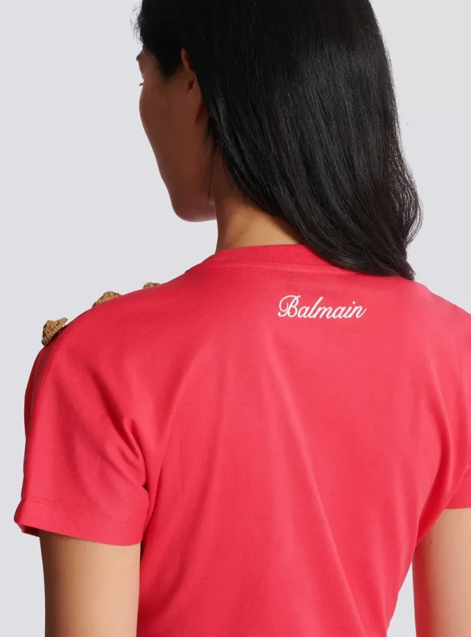 Drapierad T-shirt med knappar