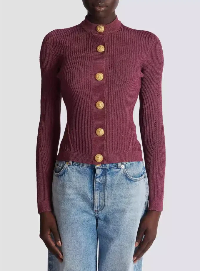 Finstickad kofta med knappar Finstickad kofta med knappar