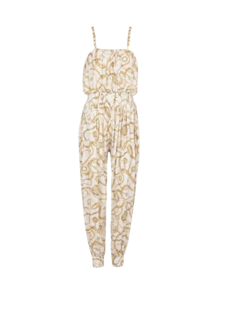 Flödande jumpsuit med tryck och Balmain Chains-mönster