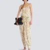 Flödande jumpsuit med tryck och Balmain Chains-mönster Flödande jumpsuit med tryck och Balmain Chains-mönster
