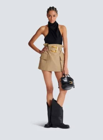 Gabardinekjol med hög midja