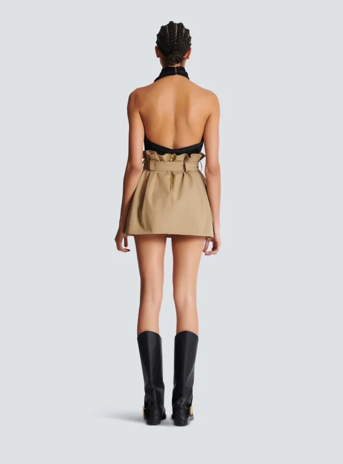 Gabardinekjol med hög midja