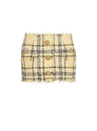 Glittrig tweedminikjol