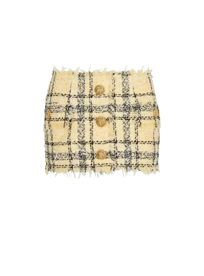 Glittrig tweedminikjol