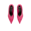 Glänsande kilklackade pumps i lammskinn